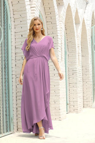 Numbersea  Mother of The Bride Dresses Plus Size V-Neck Floor Length Formal Prom Dress for Wedding Guest 28020