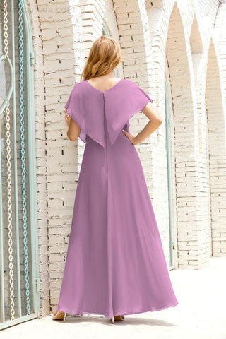 Numbersea  Mother of The Bride Dresses Plus Size V-Neck Floor Length Formal Prom Dress for Wedding Guest 28020