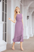 Vestido de festa formal para mãe da noiva, corte A, duas peças, Numbersea 28072 