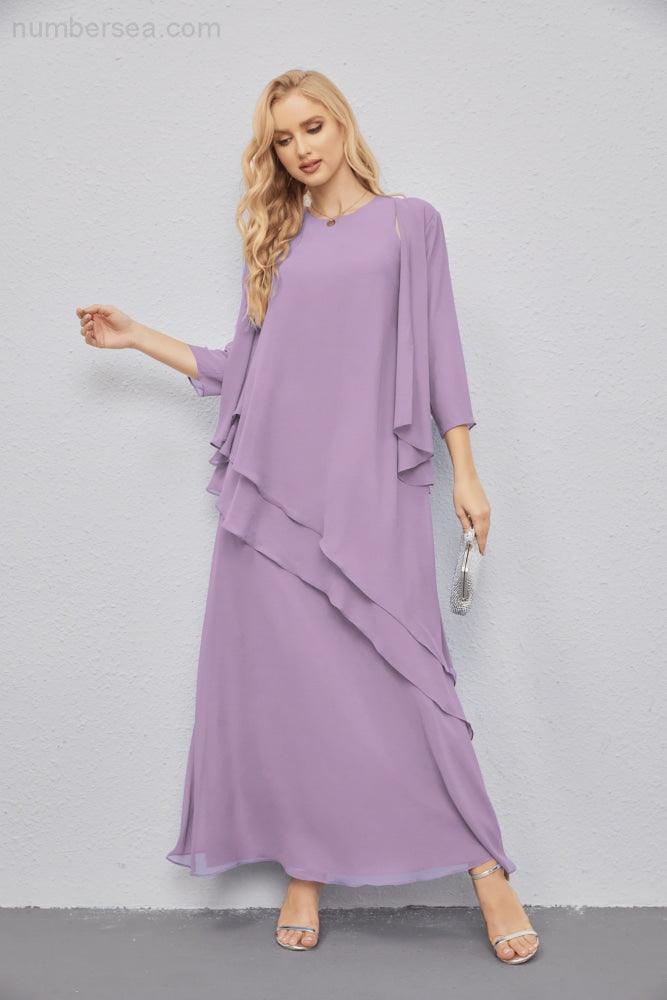 Mother of Bride Dresses with Open Front Lightweight Cardigan Formal Prom Gown  28081