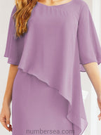 Vestido de festa formal comprido Numbersea com capa e folhos 28026 