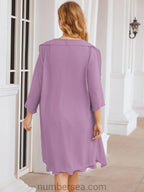 Vestidos para mãe da noiva Numbersea Vestido de baile Vestido casual plissado 28065 