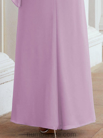 Numbersea Formal Party Gown Dress Long Mother of The Bride Dresses with Ruffle Cape 28026