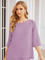 Vestido elegante de 2 peças para mãe da noiva Numbersea, tamanho grande, com folhos, camadas, roupão prateado 28064 