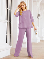 Vestido elegante de 2 peças para mãe da noiva Numbersea, tamanho grande, com folhos, camadas, roupão prateado 28064 