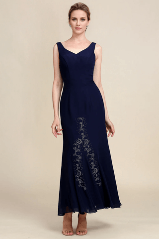 Kleid für die Brautmutter, Meerjungfrau, zweiteilig, glitzernd, mit Perlen