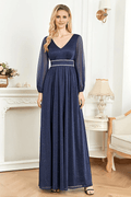 Abito per la Madre della Sposa con Maniche Lunghe ed Eleganti