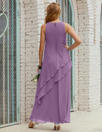 Vestidos longos de chiffon plus size para mãe da noiva, vestido formal de madrinha de casamento, 28019 