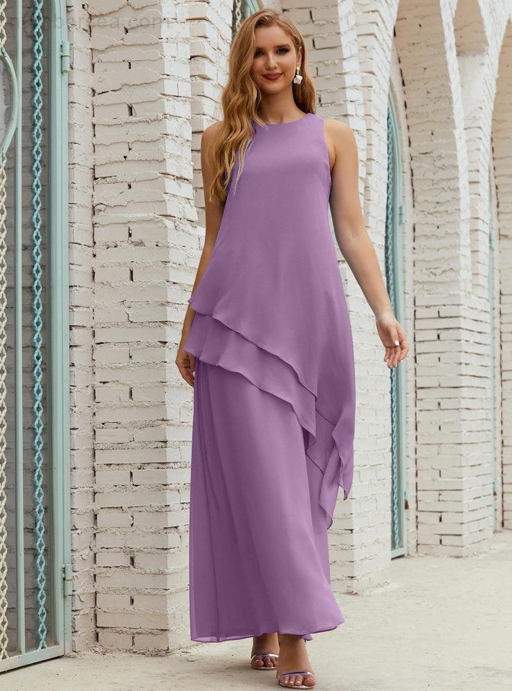 Vestidos longos de chiffon plus size para mãe da noiva, vestido formal de madrinha de casamento, 28019 