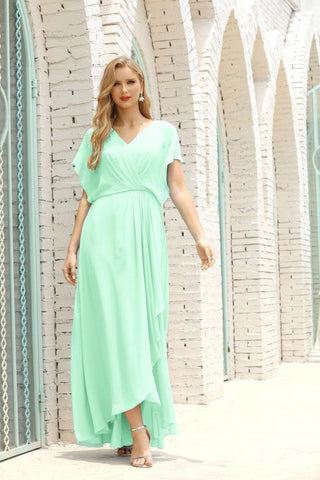 Numbersea  Mother of The Bride Dresses Plus Size V-Neck Floor Length Formal Prom Dress for Wedding Guest 28020