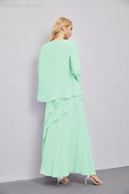 Mother of Bride Dresses with Open Front Lightweight Cardigan Formal Prom Gown  28081