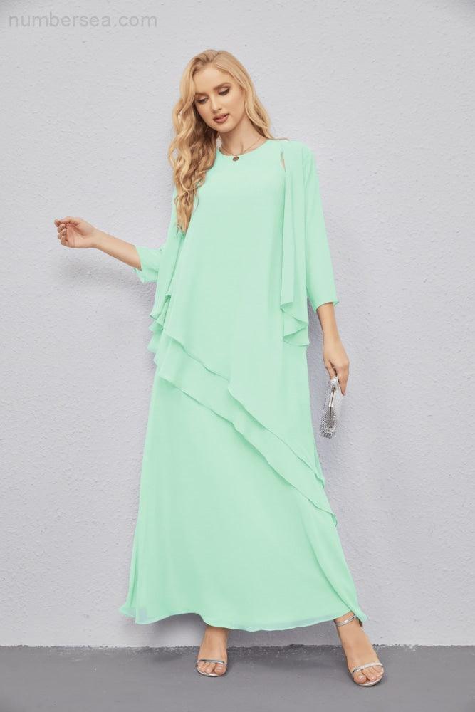 Mother of Bride Dresses with Open Front Lightweight Cardigan Formal Prom Gown  28081