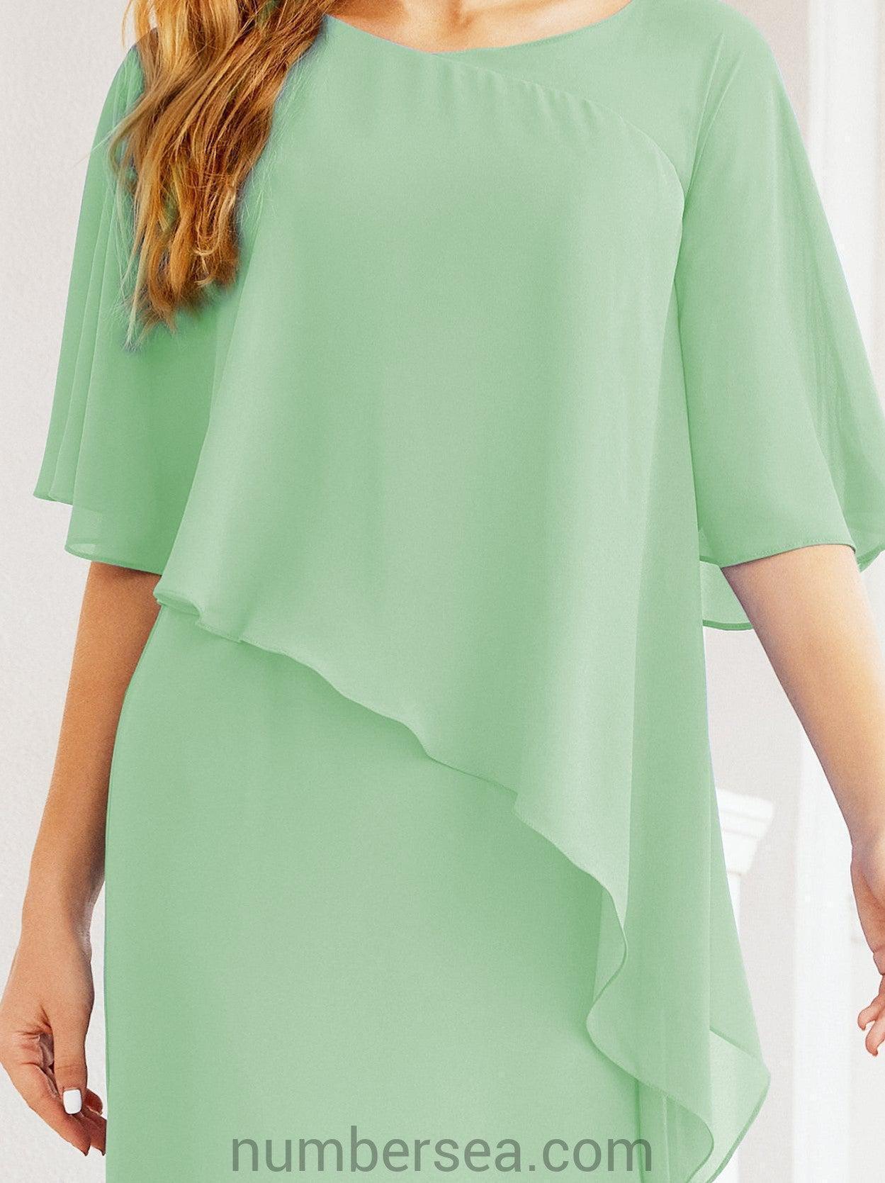 Vestido de festa formal comprido Numbersea com capa e folhos 28026 