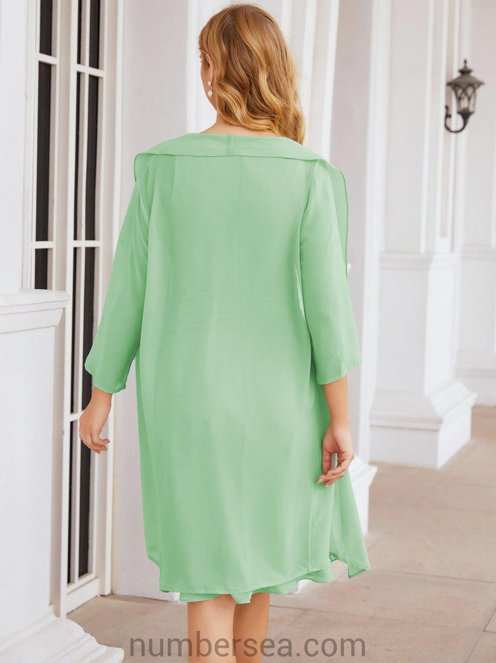 Vestidos para mãe da noiva Numbersea Vestido de baile Vestido casual plissado 28065 