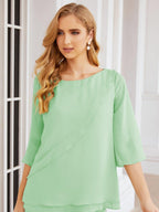 Vestido elegante de 2 peças para mãe da noiva Numbersea, tamanho grande, com folhos, camadas, roupão prateado 28064 