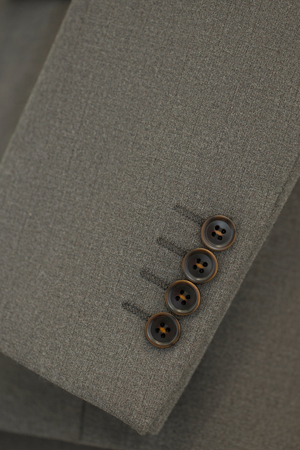 Three-Piece Solid Taupe Grey Wool Suit | Tailored Formal Groom & Business Suit