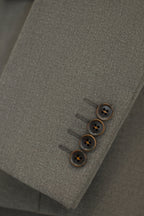 Three-Piece Solid Taupe Grey Wool Suit | Tailored Formal Groom & Business Suit