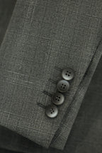 Three-Piece Solid Grey Wool Suit | Tailored Formal Groom & Business Suit