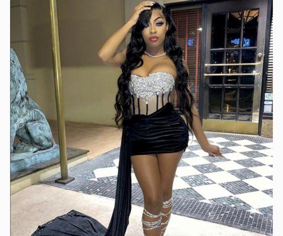 Vestido de Veludo Preto para o 18.º Aniversário, Vestidos de Baile de Finalistas Feitos por Encomenda Y323