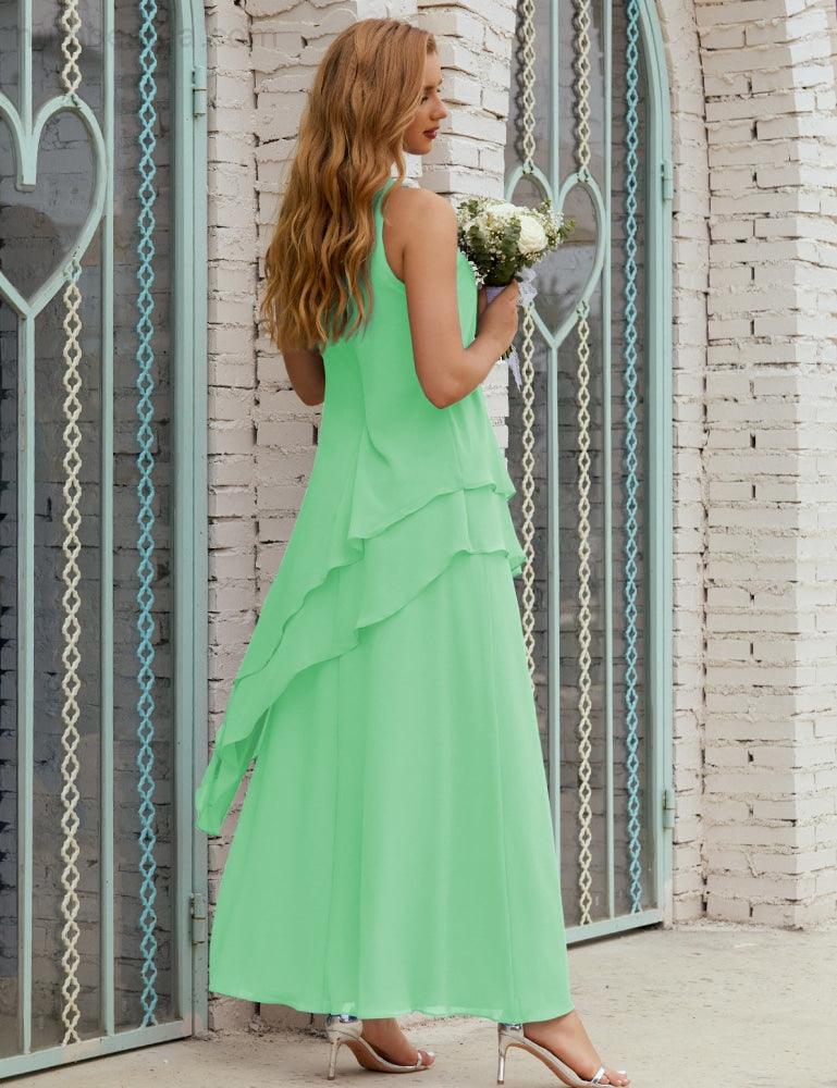 Vestidos longos de chiffon plus size para mãe da noiva, vestido formal de madrinha de casamento, 28019 