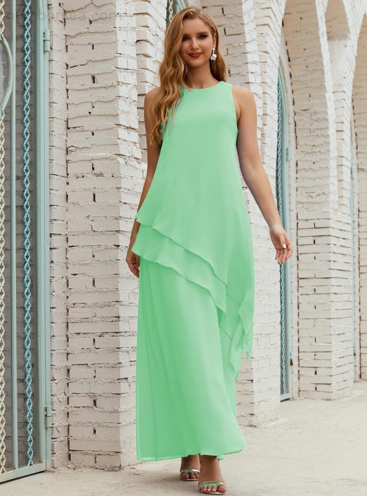 Vestidos longos de chiffon plus size para mãe da noiva, vestido formal de madrinha de casamento, 28019 