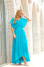 Numbersea  Mother of The Bride Dresses Plus Size V-Neck Floor Length Formal Prom Dress for Wedding Guest 28020