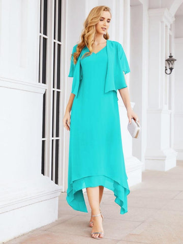 Numbersea Two-Piece A-line Mother of The Bride Dress Formal Party Gown Dress 28073