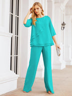 Vestido elegante de 2 peças para mãe da noiva Numbersea, tamanho grande, com folhos, camadas, roupão prateado 28064 