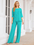 Vestido elegante de 2 peças para mãe da noiva Numbersea, tamanho grande, com folhos, camadas, roupão prateado 28064 