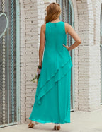 Vestidos longos de chiffon plus size para mãe da noiva, vestido formal de madrinha de casamento, 28019 