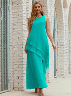 Vestidos longos de chiffon plus size para mãe da noiva, vestido formal de madrinha de casamento, 28019 