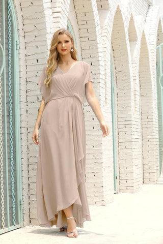 Numbersea  Mother of The Bride Dresses Plus Size V-Neck Floor Length Formal Prom Dress for Wedding Guest 28020