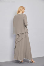 Mother of Bride Dresses with Open Front Lightweight Cardigan Formal Prom Gown  28081