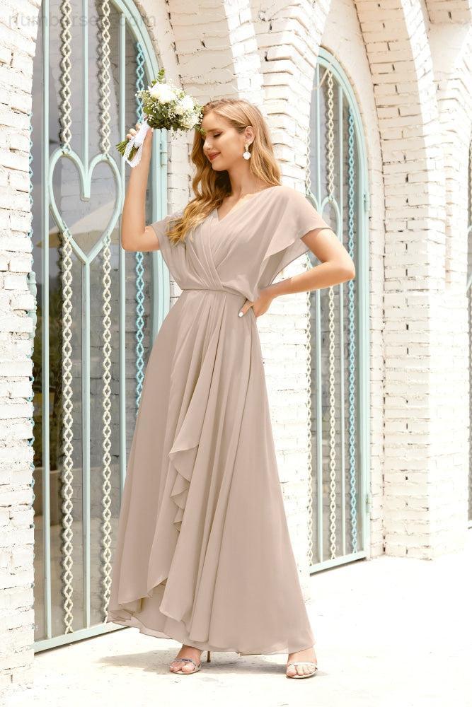 Numbersea  Mother of The Bride Dresses Plus Size V-Neck Floor Length Formal Prom Dress for Wedding Guest 28020