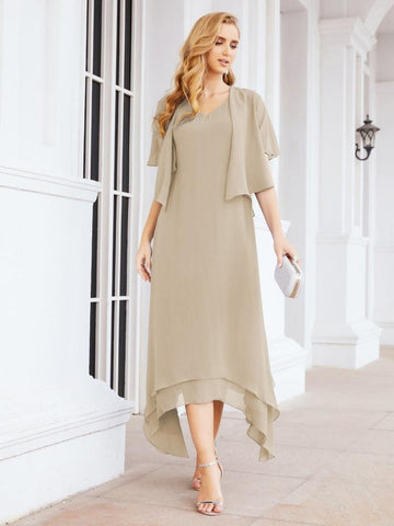 Numbersea Two-Piece A-line Mother of The Bride Dress Formal Party Gown Dress 28073