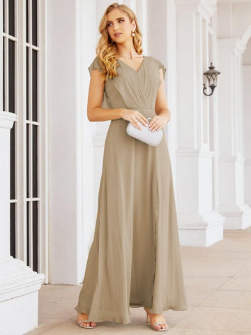 Numbersea Bridesmaid Dresses Cape Formal Prom Dress Open Back Gowns for Mother of The Bride 28058