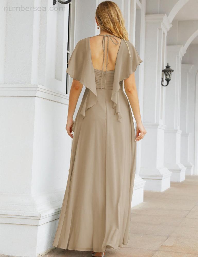 Numbersea Bridesmaid Dresses Backless Formal Prom Gowns for Evening Party Mother of The Bride Dress 28040