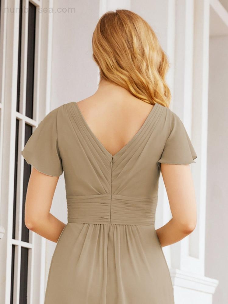 Vestidos de cerimónia de baile Numbersea para mãe da noiva, mangas curtas, vestido de madrinha 28047 