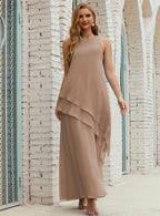 Vestidos longos de chiffon plus size para mãe da noiva, vestido formal de madrinha de casamento, 28019 