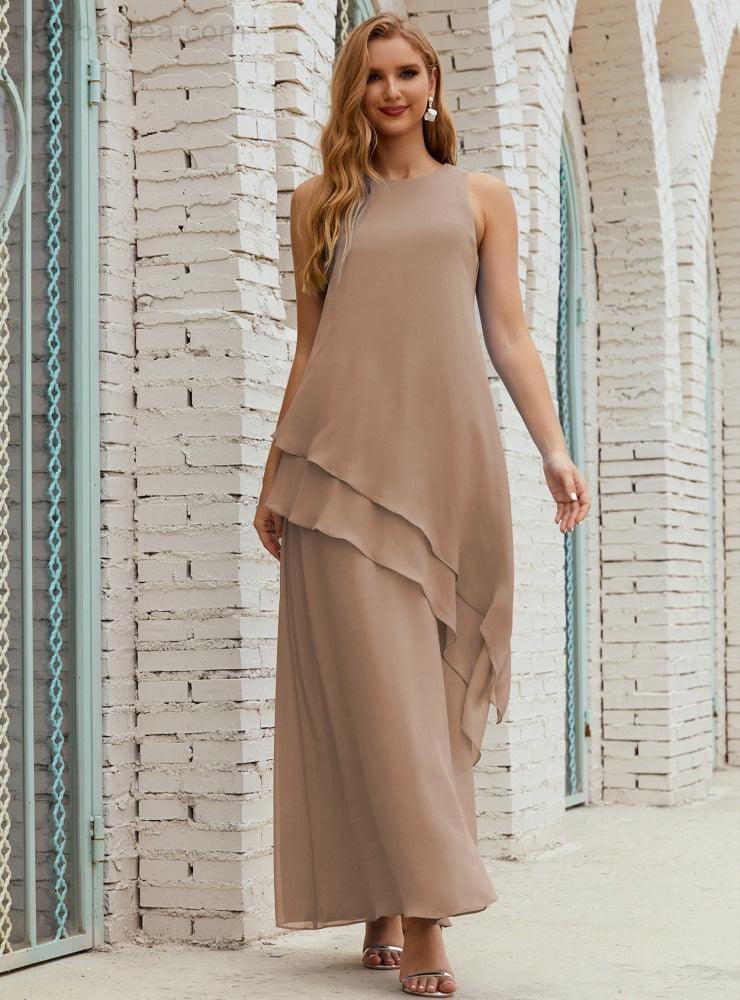 Vestidos longos de chiffon plus size para mãe da noiva, vestido formal de madrinha de casamento, 28019 