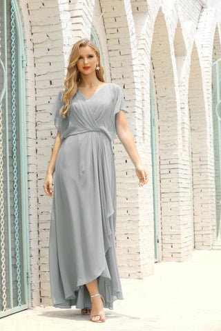 Numbersea  Mother of The Bride Dresses Plus Size V-Neck Floor Length Formal Prom Dress for Wedding Guest 28020