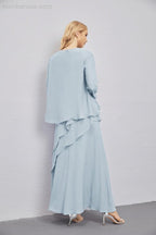 Mother of Bride Dresses with Open Front Lightweight Cardigan Formal Prom Gown  28081