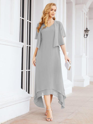 Numbersea Two-Piece A-line Mother of The Bride Dress Formal Party Gown Dress 28073