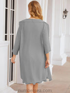 Vestidos para mãe da noiva Numbersea Vestido de baile Vestido casual plissado 28065 