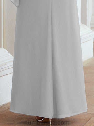 Numbersea Formal Party Gown Dress Long Mother of The Bride Dresses with Ruffle Cape 28026
