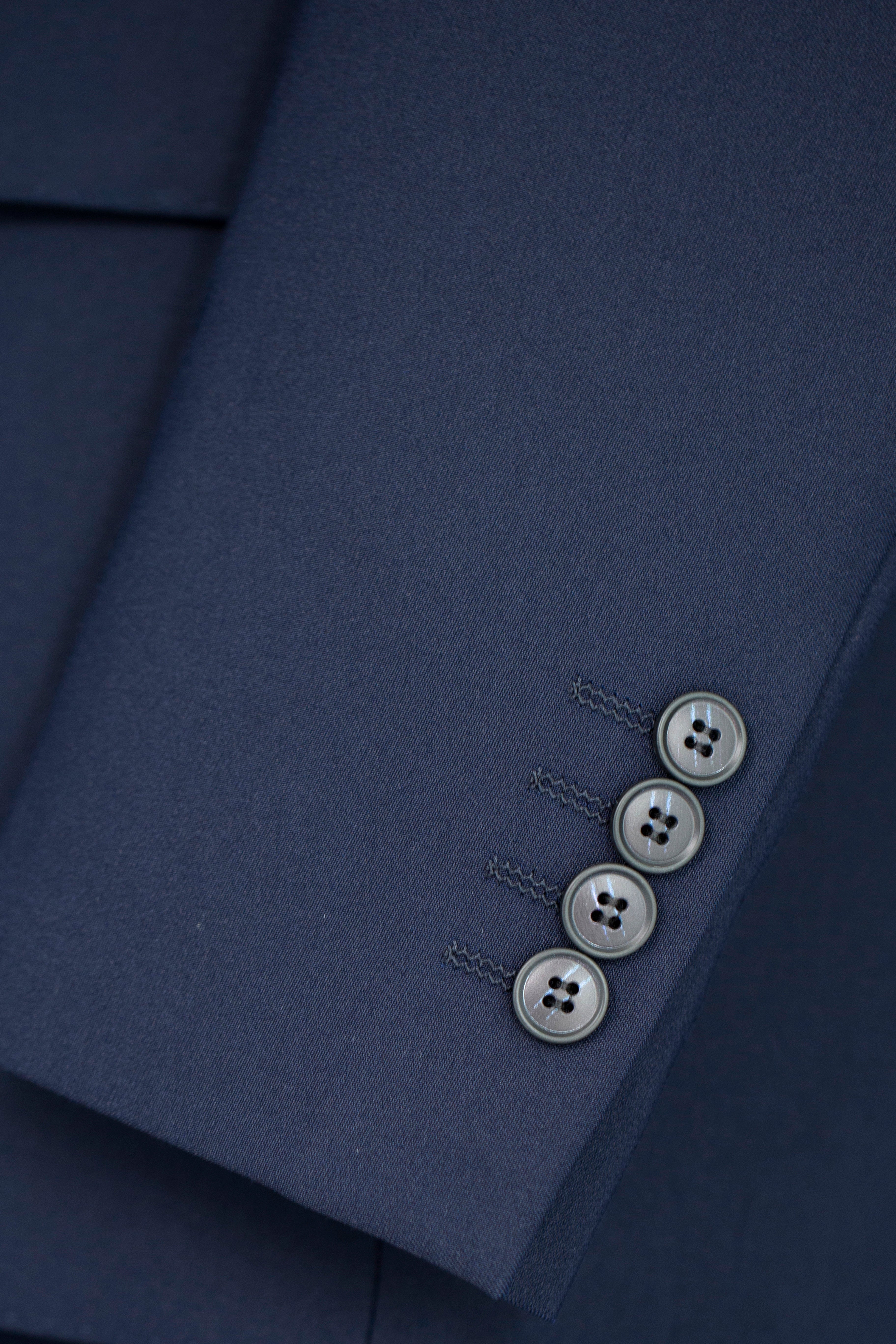 Navy Blue Wool 3-Piece Wedding Suit | Tailored Groom & Groomsmen Attire