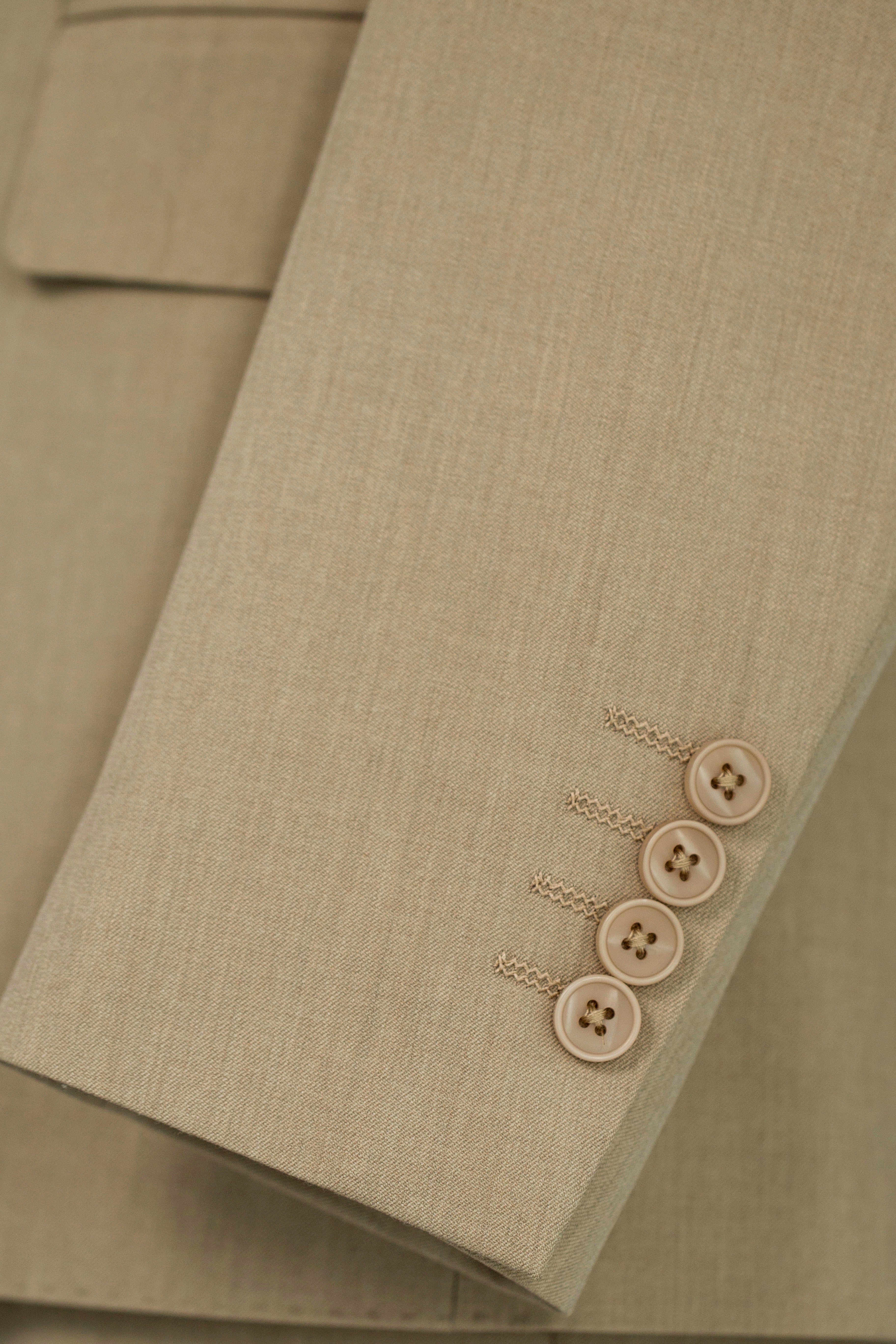 Beige Linen Blend 3-Piece Wedding Suit | Tailored Groom & Groomsmen Attire