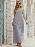 Vestidos longos de chiffon plus size para mãe da noiva, vestido formal de madrinha de casamento, 28019 