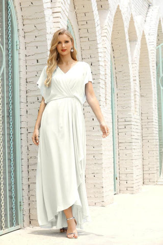 Numbersea  Mother of The Bride Dresses Plus Size V-Neck Floor Length Formal Prom Dress for Wedding Guest 28020