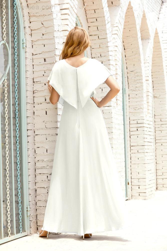 Numbersea  Mother of The Bride Dresses Plus Size V-Neck Floor Length Formal Prom Dress for Wedding Guest 28020